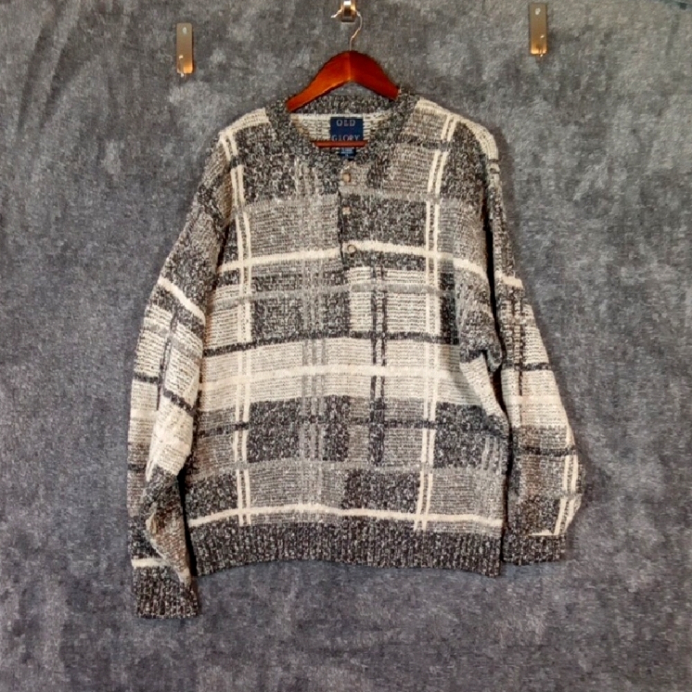 Old Glory Vintage Cotton Wool Blend Gorpcore Granpacore Knit Sweater Large